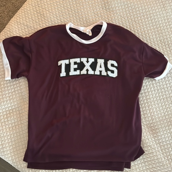 Fantastic Fawn Tops - Texas maroon sequin top